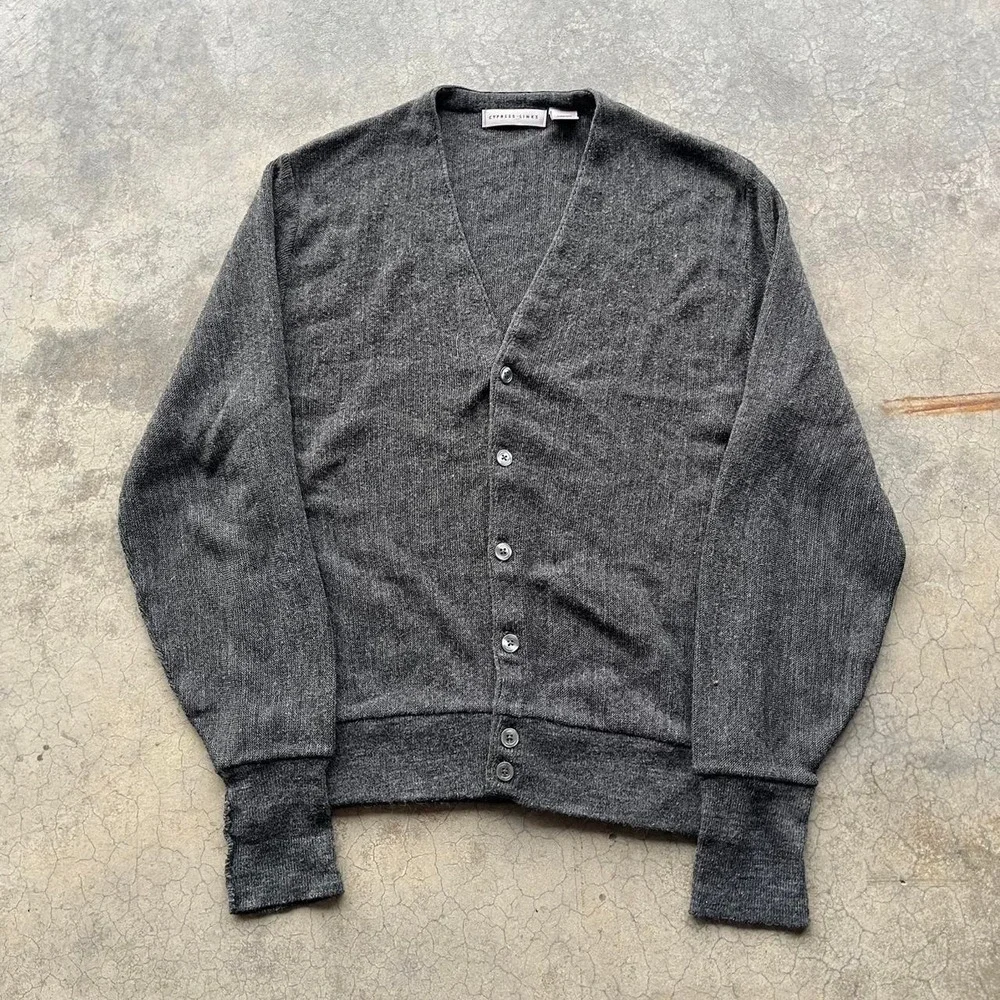 Cypress links vintage grey cardigan 100% acrylic Medium Made in USA